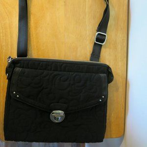 Vera Bradley Crossbody Black Microfiber Push Lock